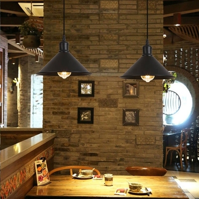 Industrial bar dining room kitchen home chandelier pendant light e27 black metal shade modern nordic pendant lamp