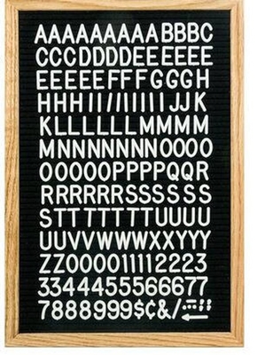Oak Frame Changeable Black Felt Letter Board 12X16 Inches With 340 Characters Letters