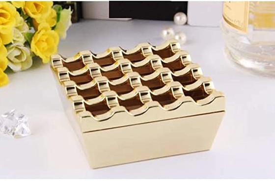 Small Unique Luxury 16 Grids Stainless Steel Square Cigarette Ashtray